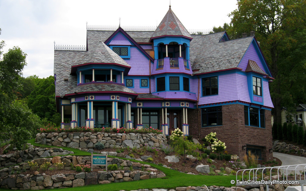The purple home can be found on Prior Lake and is quite the eye catcher. I wish you could see this home in person, the photo doesn't do it justice as there is so much to look at.